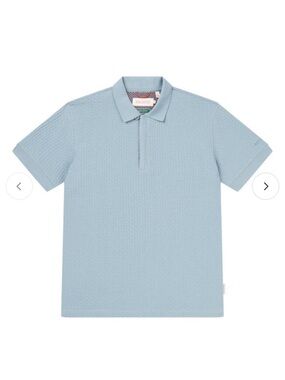 Sealskinz Barmer Textured Organic Cotton Polo Lt Blue men’s size M